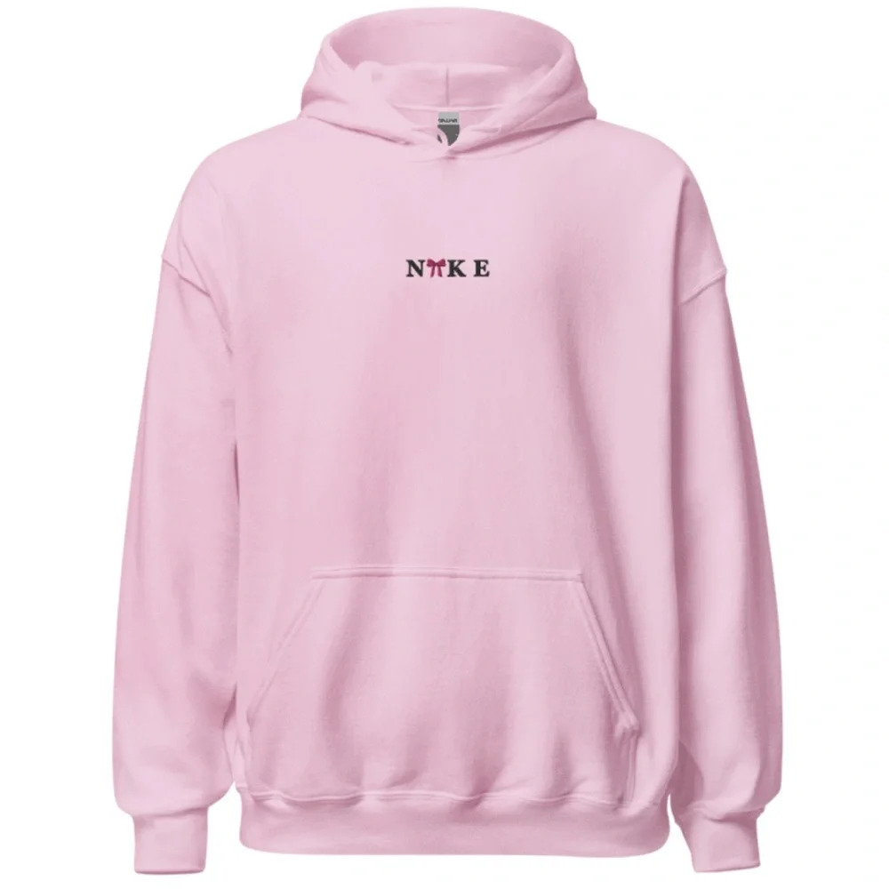 Pink Bow Nike Embroidered Sweatshirt - Picture 1 of 3